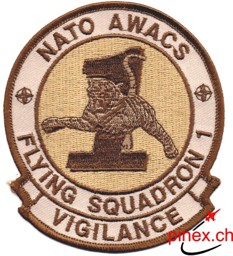 Picture of Nato Awacs Flying Squadron 1 Abzeichen Patch Sand Tarn Dunkel